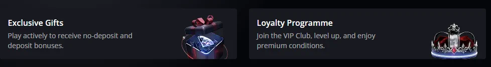 Starda Online Casino Menü